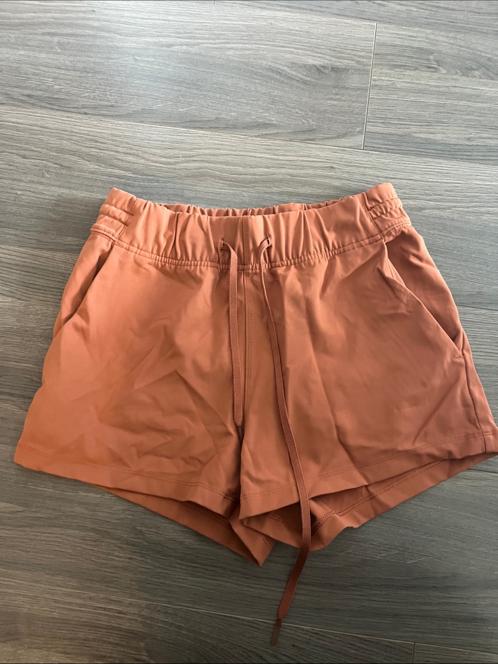 Women’s Athletic Drawstring Shorts in Rust